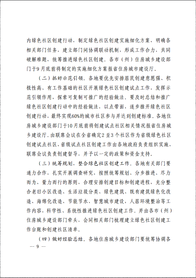 貴州省住房城鄉建設廳等七部門關于印發《貴州省綠色社區創建工作方案》的通知