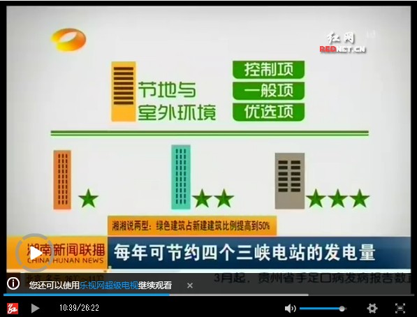 湖南新聞聯播4月26日大幅度報道綠色建筑